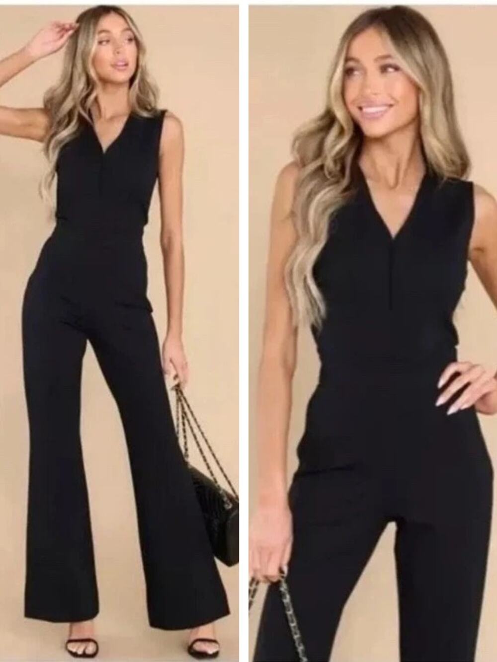 NWT SPANX The Perfect Sleeveless Jumpsuit Black Size Large